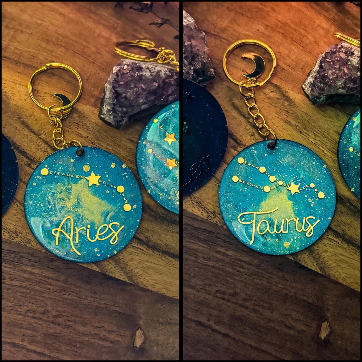 Sternzeichen-Schlüsselanhänger - Handgemachte Unikate mit Sternbildern 🌙