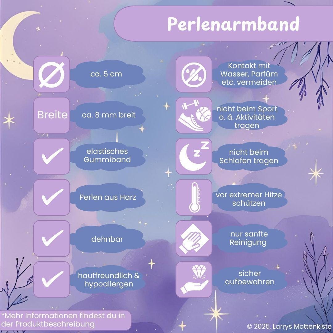 Perlenarmband mit lila-weißen Harzperlen und lila Herz - Handgemachtes Unikat ✨