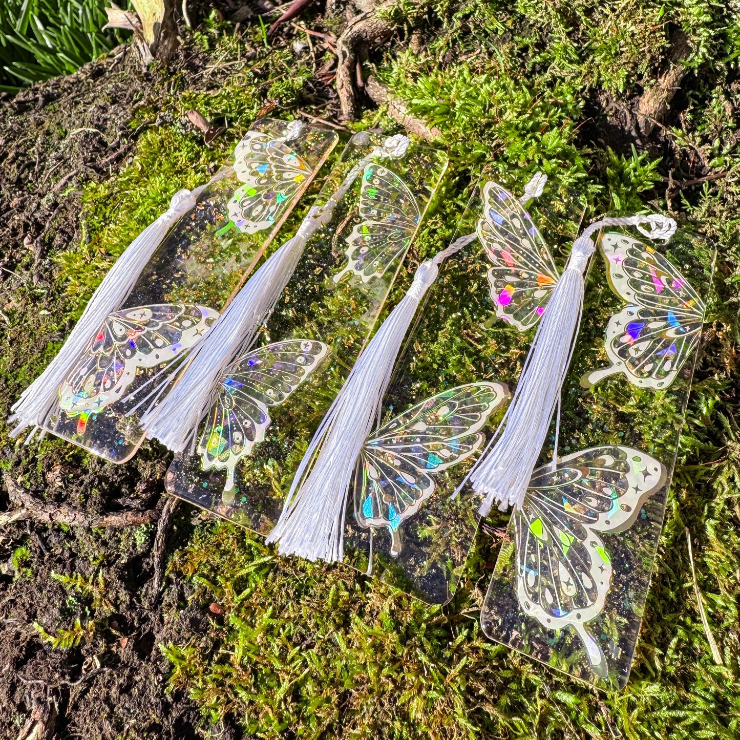 Lesezeichen Frühlingserwachen - weiße Schmetterlinge aus Elvaryl 🤍🦋