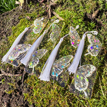 Lesezeichen Frühlingserwachen - weiße Schmetterlinge aus Elvaryl 🤍🦋