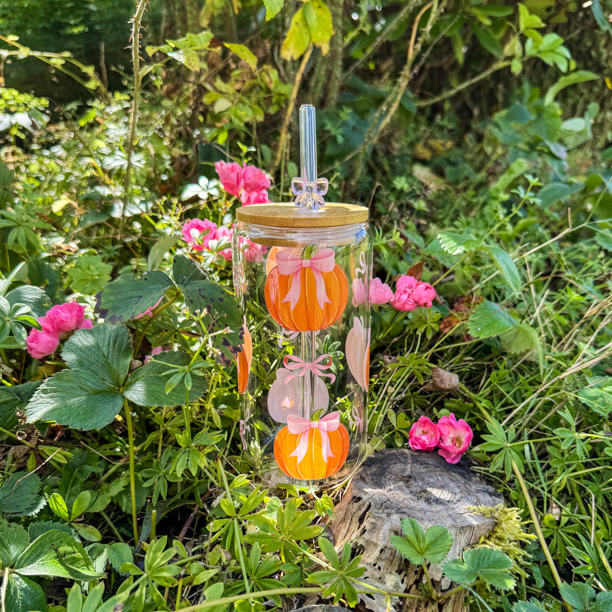 Trinkglas "Herbstzauber" - Kürbisglück (2 Varianten) 🎃🎀