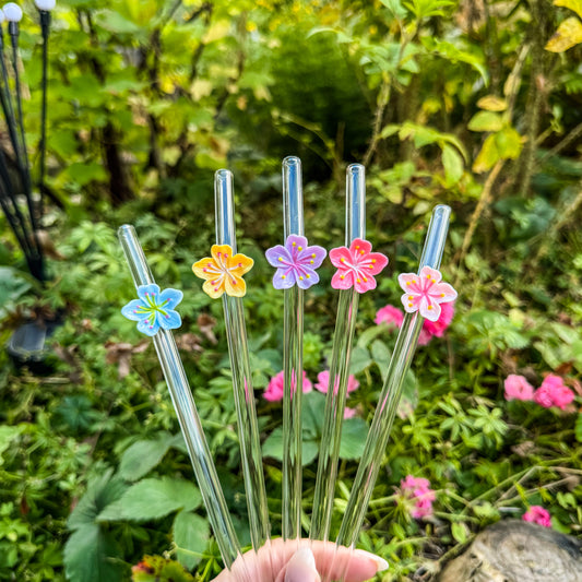 Glasstrohhalm - Bunte Blumen 🌺