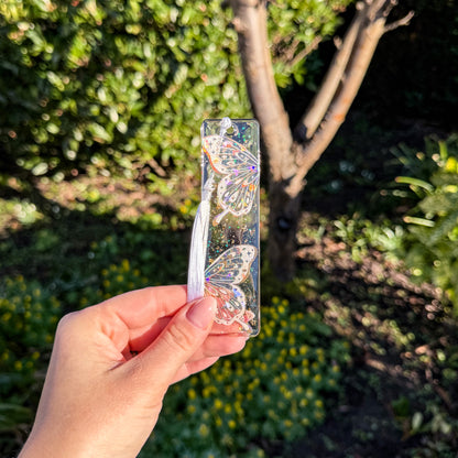 Lesezeichen Frühlingserwachen - weiße Schmetterlinge aus Elvaryl 🤍🦋