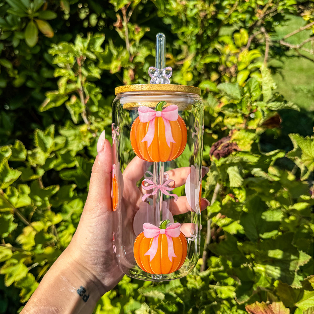 Trinkglas "Herbstzauber" - Kürbisglück (2 Varianten) 🎃🎀