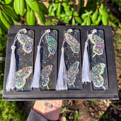 Lesezeichen Frühlingserwachen - weiße Schmetterlinge aus Elvaryl 🤍🦋