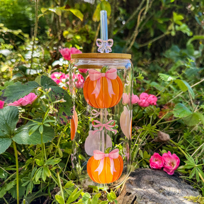 Trinkglas "Herbstzauber" - Kürbisglück (2 Varianten) 🎃🎀
