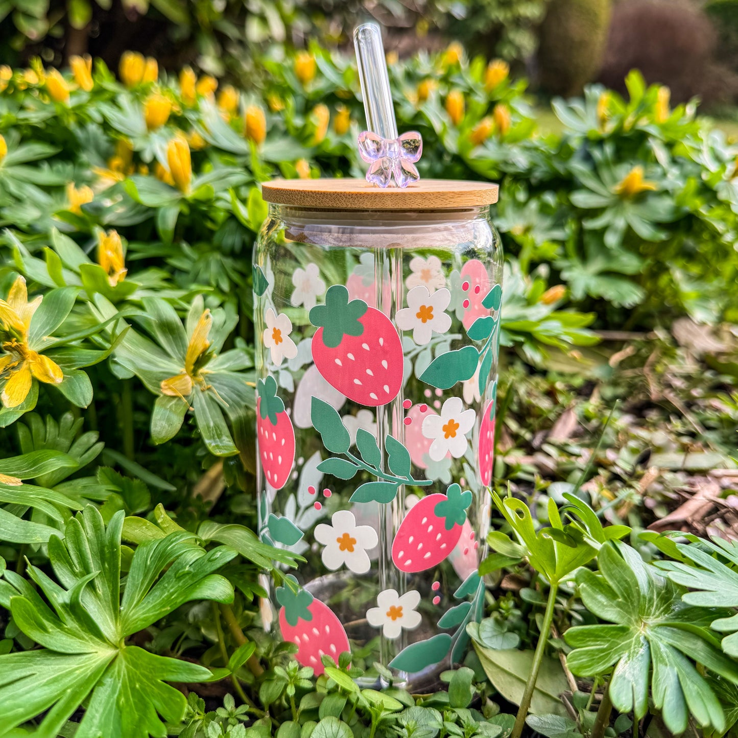 Trinkglas Erdbeergarten - ein kleines Stück Sommergarten 🍓🌼