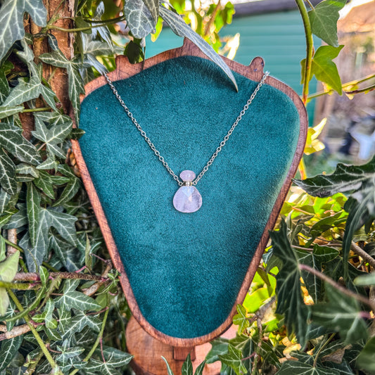 Gefäß des Morgentaus aus natürlichem Rosenquarz 🩷✨ - Silber