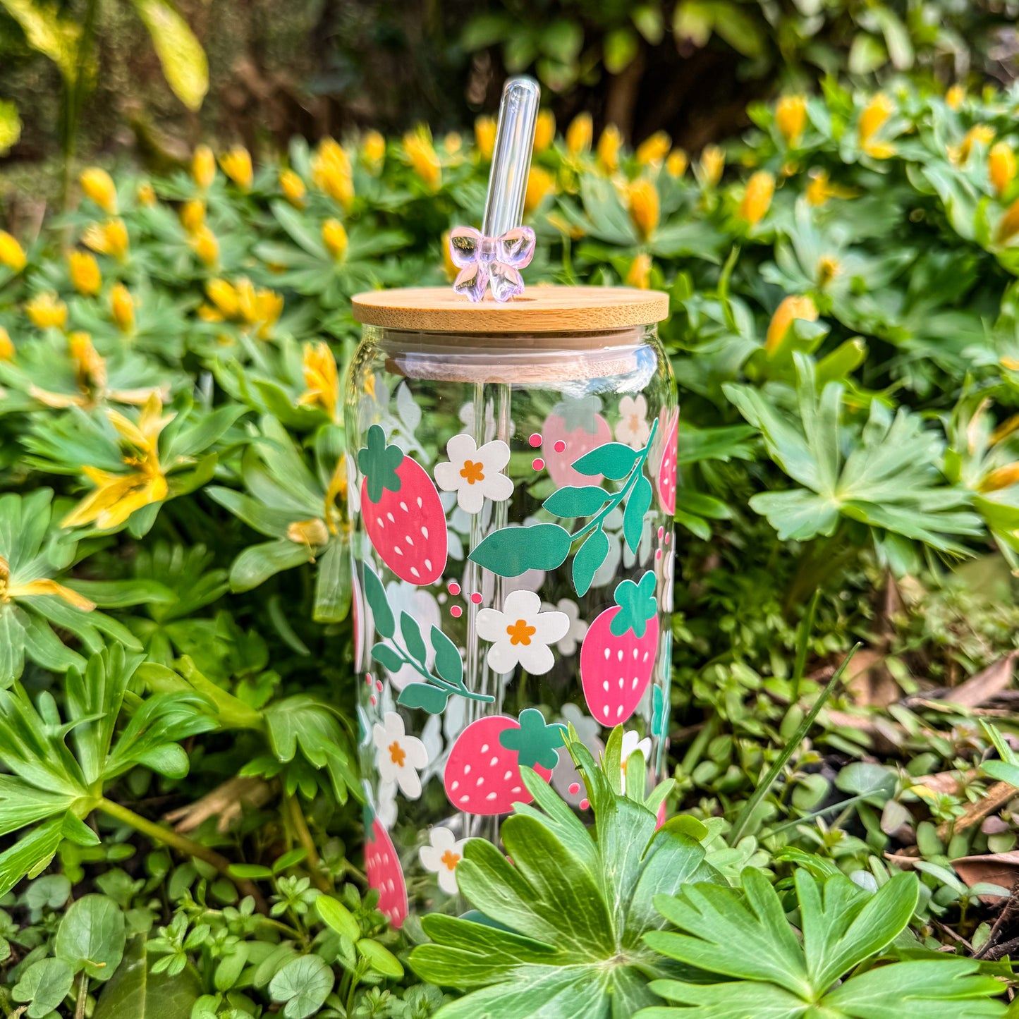 Trinkglas Erdbeergarten - ein kleines Stück Sommergarten 🍓🌼