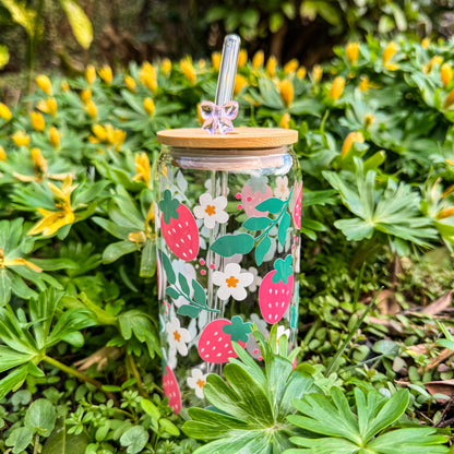 Trinkglas Erdbeergarten - ein kleines Stück Sommergarten 🍓🌼