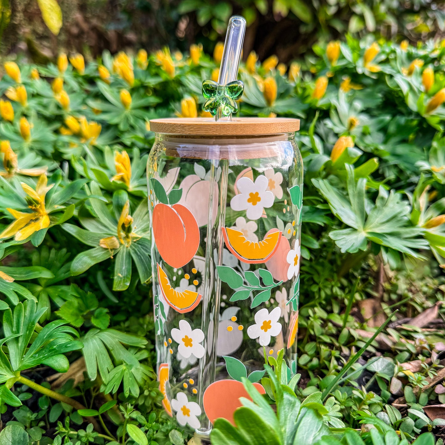 Trinkglas Pfirsichhain - ein kleines Stück Sonnenhain 🍑🌼