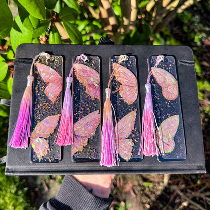 Lesezeichen Frühlingserwachen - rosa Schmetterlinge aus Elvaryl 🩷🦋