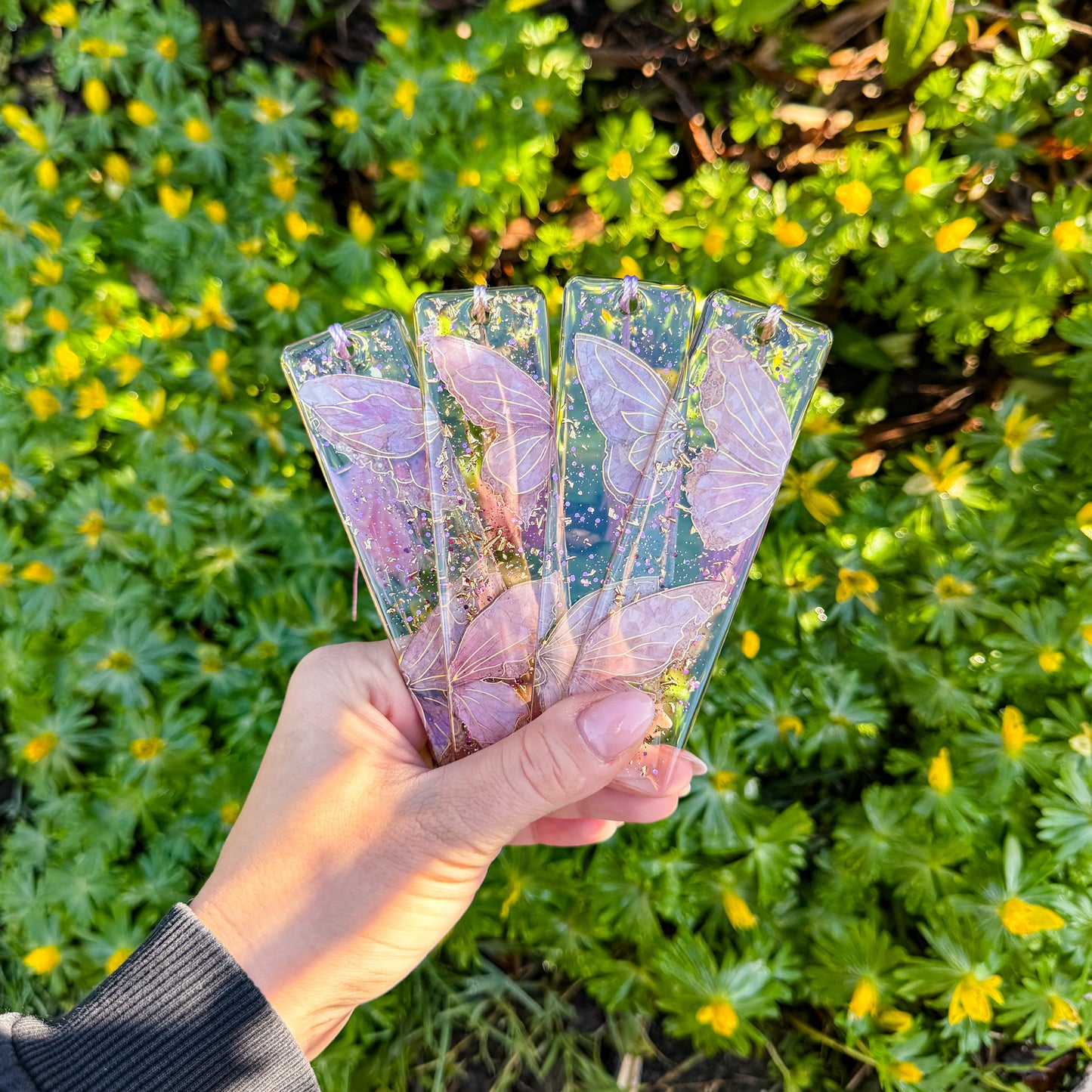 Lesezeichen Frühlingserwachen - rosa Schmetterlinge aus Elvaryl 🩷🦋