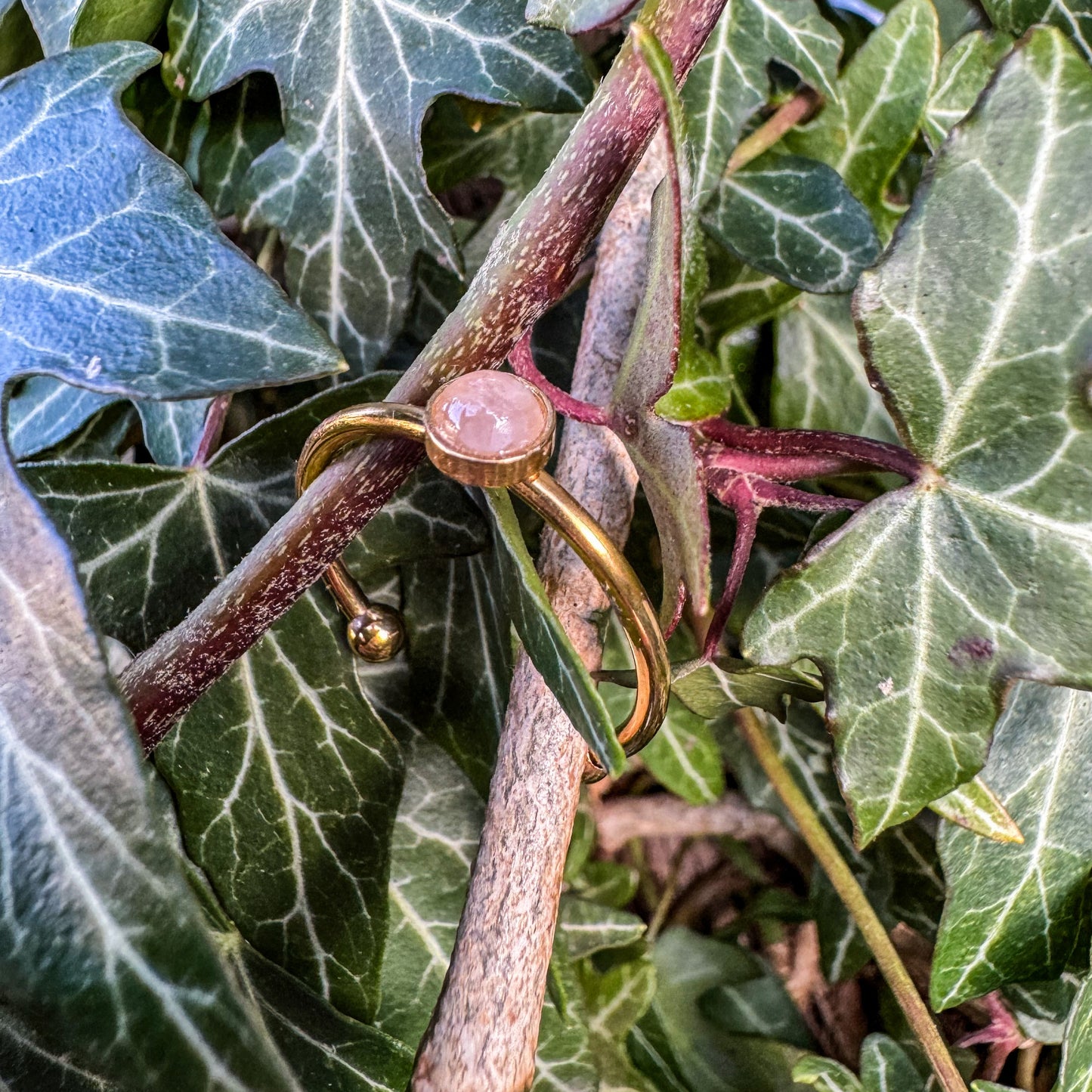 Ring mit natürlichem Rosenquarz 🩷✨