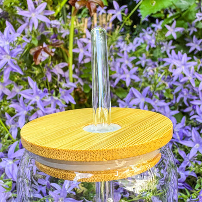Trinkglas mit Kirschen und rosa Schleifen - für die fruchtig-süße Erfrischung 🍒🎀