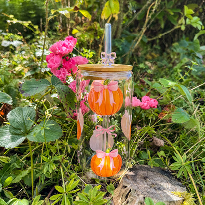 Trinkglas "Herbstzauber" - Kürbisglück (2 Varianten) 🎃🎀