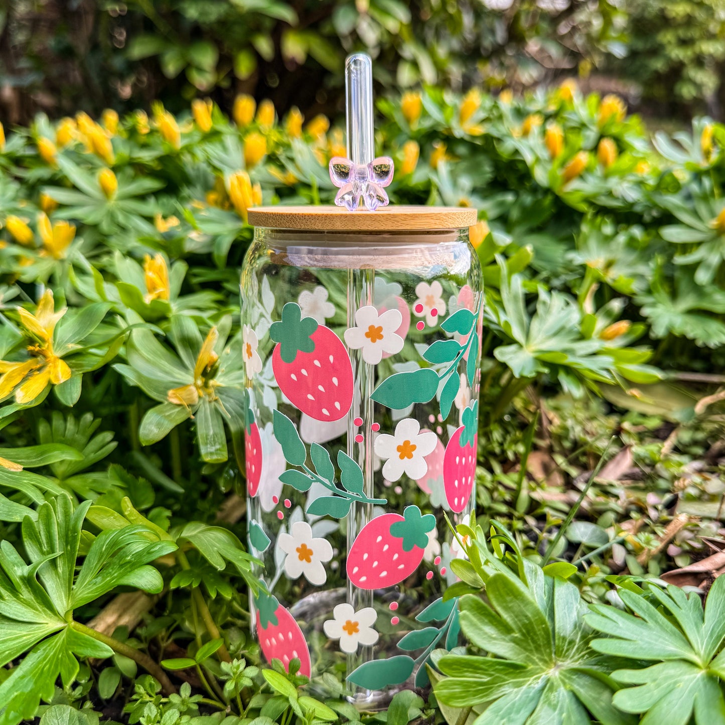Trinkglas Erdbeergarten - ein kleines Stück Sommergarten 🍓🌼