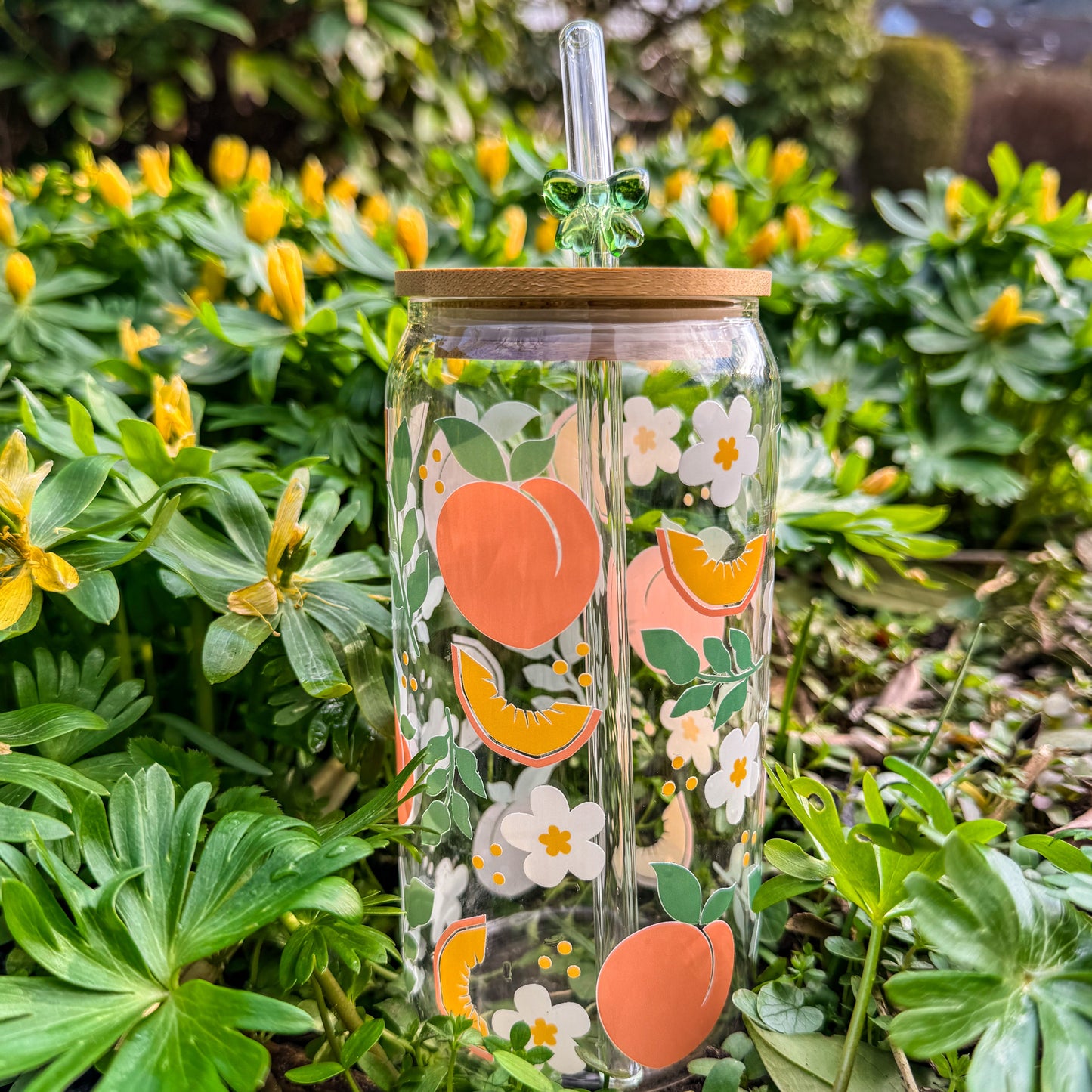 Trinkglas Pfirsichhain - ein kleines Stück Sonnenhain 🍑🌼