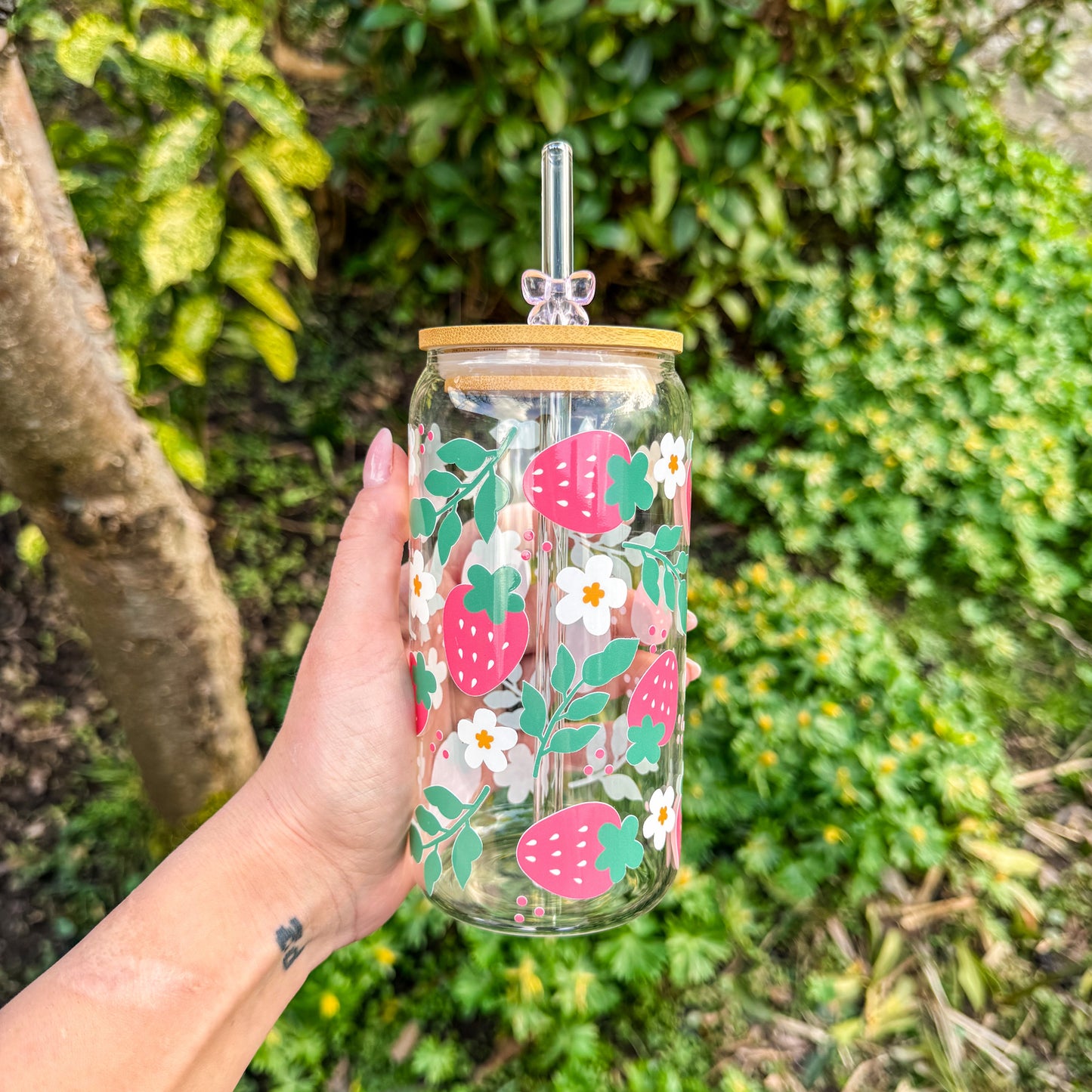 Trinkglas Erdbeergarten - ein kleines Stück Sommergarten 🍓🌼