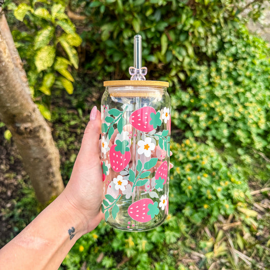 Trinkglas Erdbeergarten - ein kleines Stück Sommergarten 🍓🌼