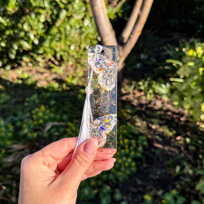 Lesezeichen Frühlingserwachen - weiße Schmetterlinge aus Elvaryl 🤍🦋