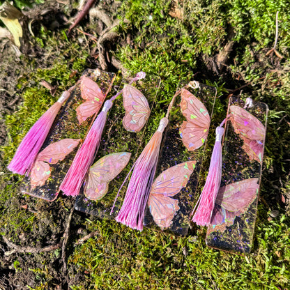 Lesezeichen Frühlingserwachen - rosa Schmetterlinge aus Elvaryl 🩷🦋