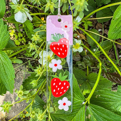 Lesezeichen Erdbeertraum - Süß, verspielt und handgemacht🍓🌸