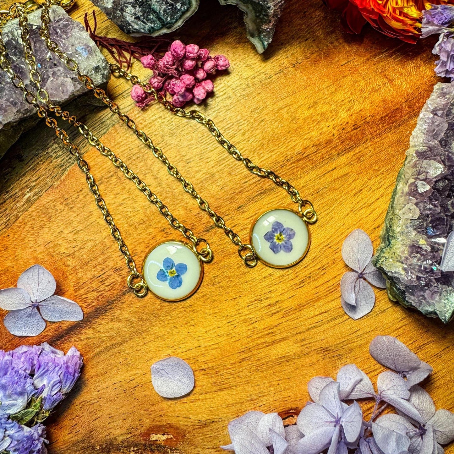Vergissmeinnicht-Armband - Zartes Schmuckstück mit echter Blüte 🌺