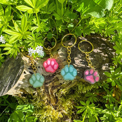 Pfoten-Schlüsselanhänger - Handgemachte Katzenpfoten aus UV-Resin 🐱