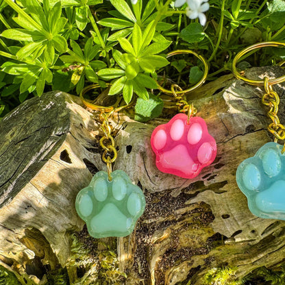 Pfoten-Schlüsselanhänger - Handgemachte Katzenpfoten aus UV-Resin 🐱