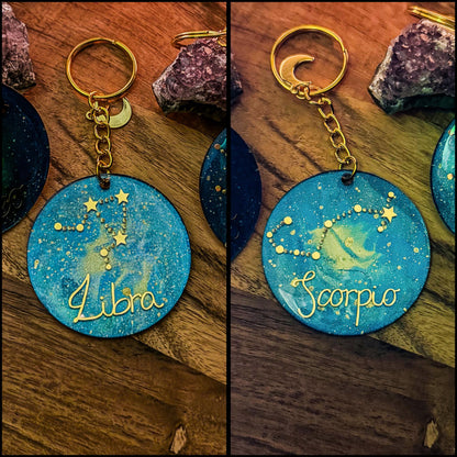 Sternzeichen-Schlüsselanhänger - Handgemachte Unikate mit Sternbildern 🌙
