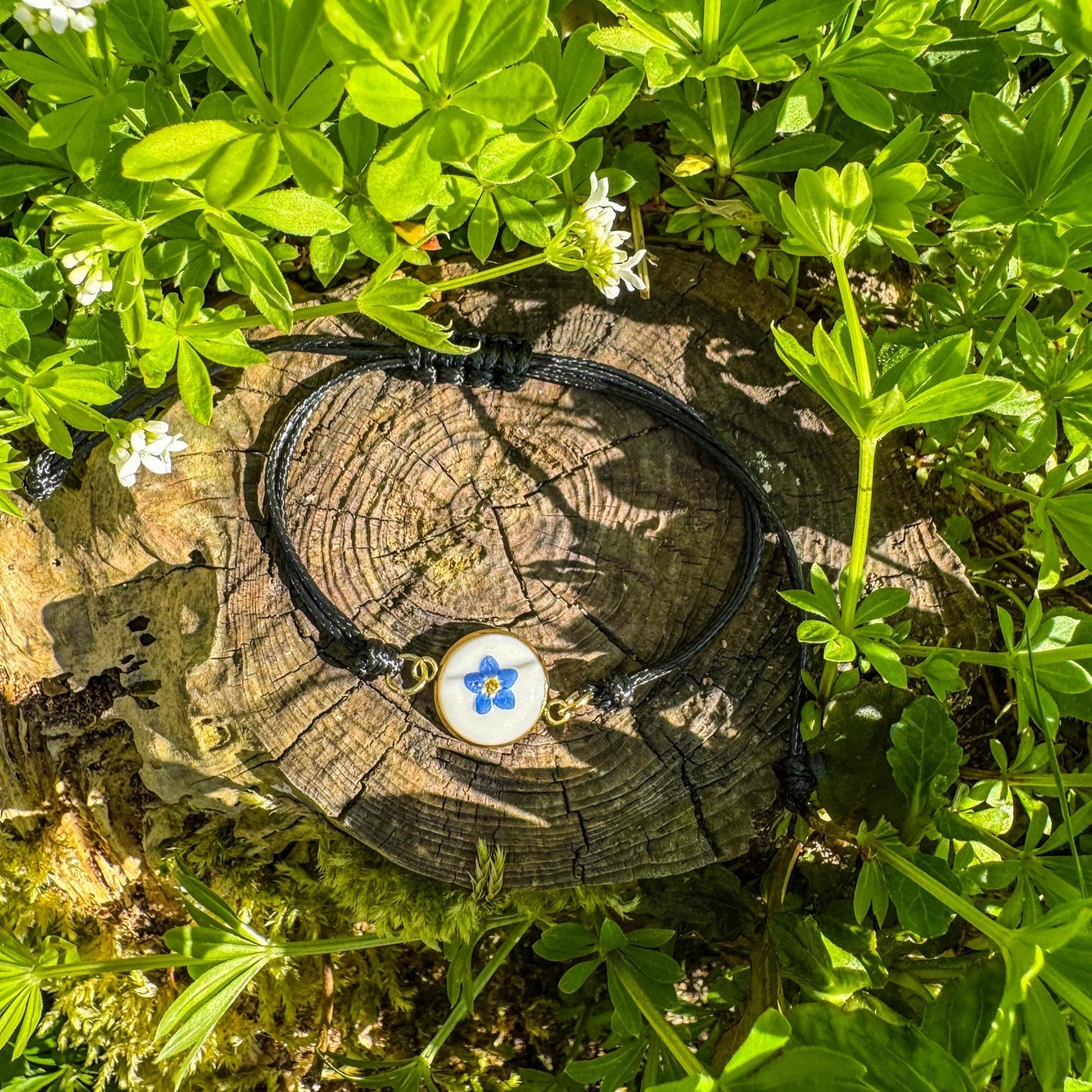 Vergissmeinnicht-Armband - Handgemachtes Armband mit echter Blüte 🌺