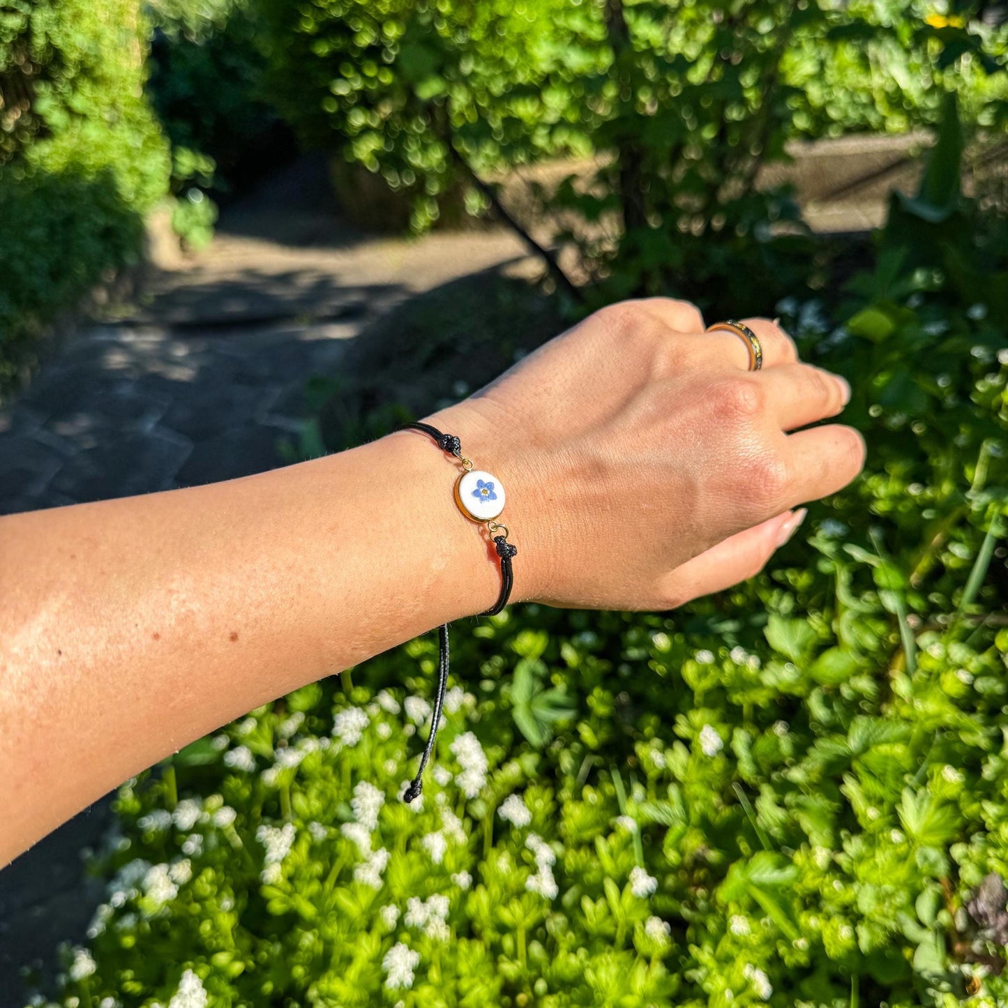 Vergissmeinnicht-Armband - Handgemachtes Armband mit echter Blüte 🌺