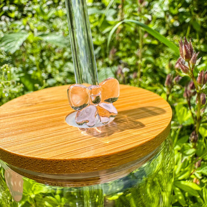 Trinkglas mit bunten Blümchen - für die süße Erfrischung 🌸