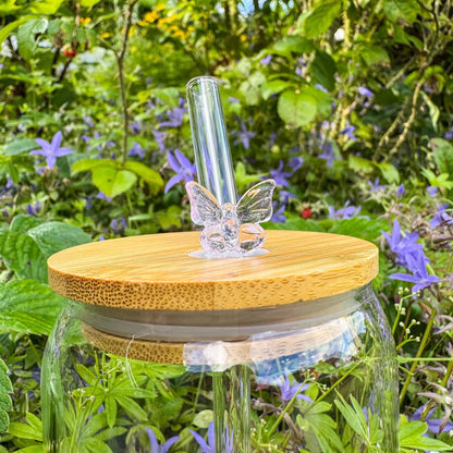 Trinkglas mit bunten Blümchen - für die süße Erfrischung 🌸