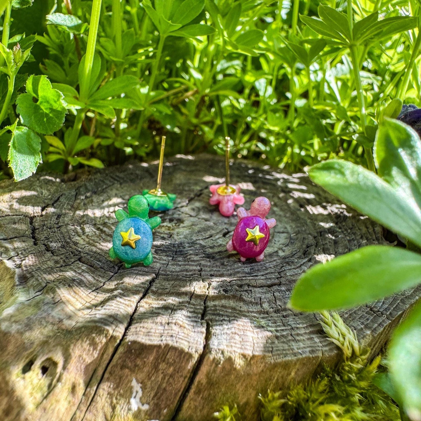 Niedliche Schildkröten-Ohrstecker - zauberhaftes Schmuckstück für Tierfreunde 🐢