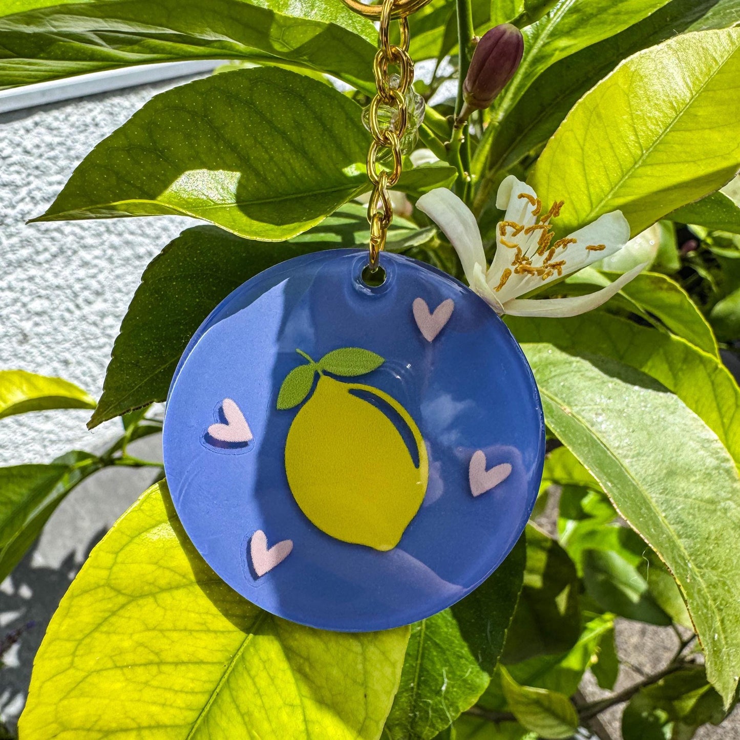 Schlüsselanhänger Zitronenliebe - Fruchtig, frisch und handgemacht 🍋💜