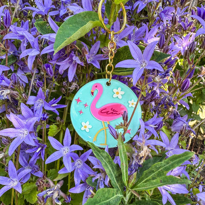 Schlüsselanhänger Flamingo Paradise - Sommerlich, fröhlich und handgemacht 🦩