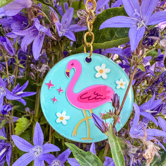 Schlüsselanhänger Flamingo Paradise - Sommerlich, fröhlich und handgemacht 🦩