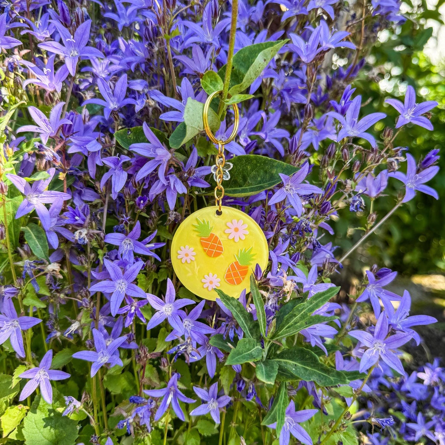 Schlüsselanhänger Ananas Sunshine - Sommerlich, fruchtig und handgemacht 🍍🌸