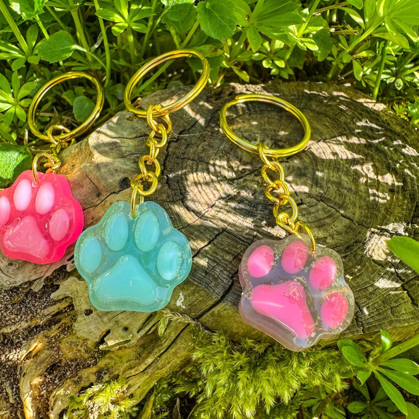 Pfoten-Schlüsselanhänger - Handgemachte Katzenpfoten aus UV-Resin 🐱