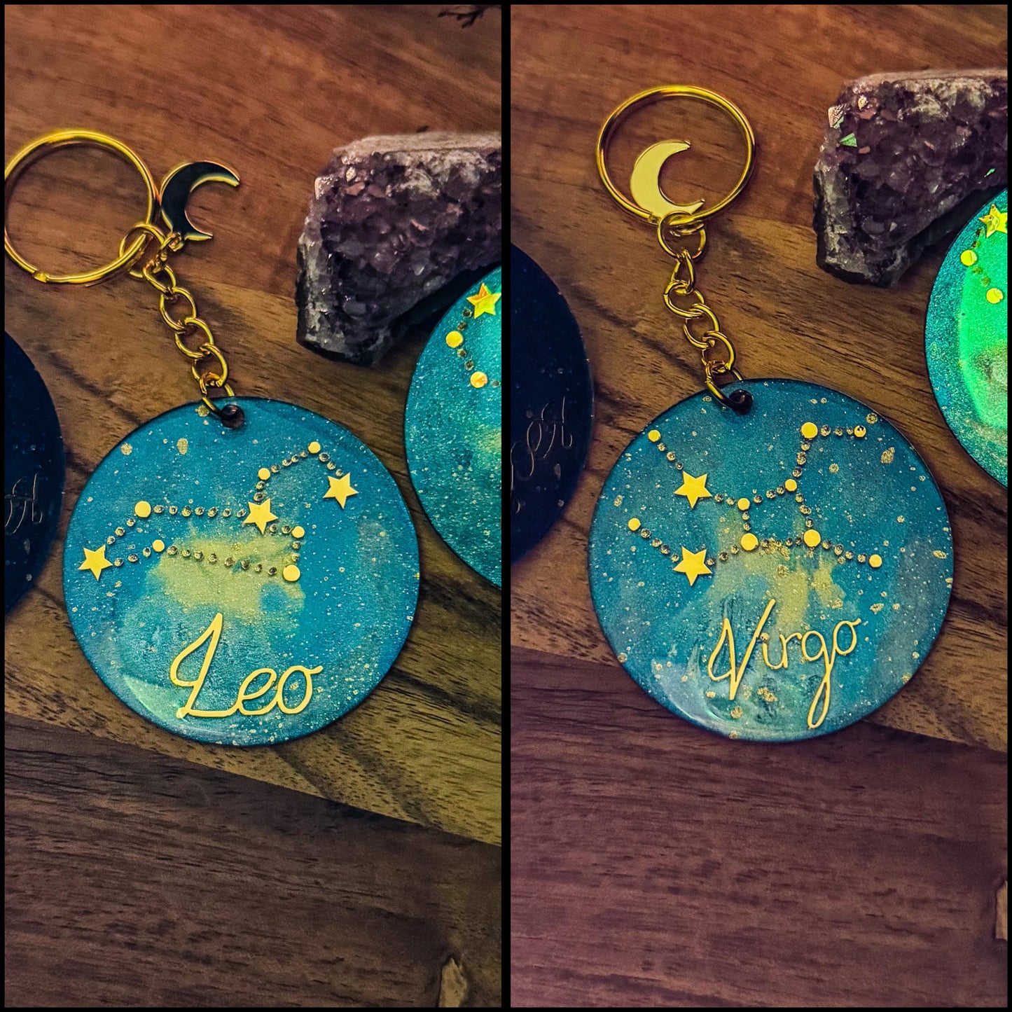 Sternzeichen-Schlüsselanhänger - Handgemachte Unikate mit Sternbildern 🌙