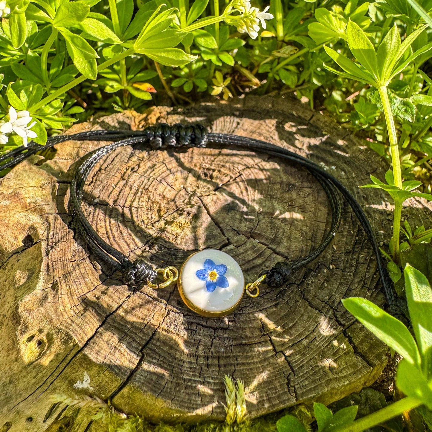 Vergissmeinnicht-Armband - Handgemachtes Armband mit echter Blüte 🌺