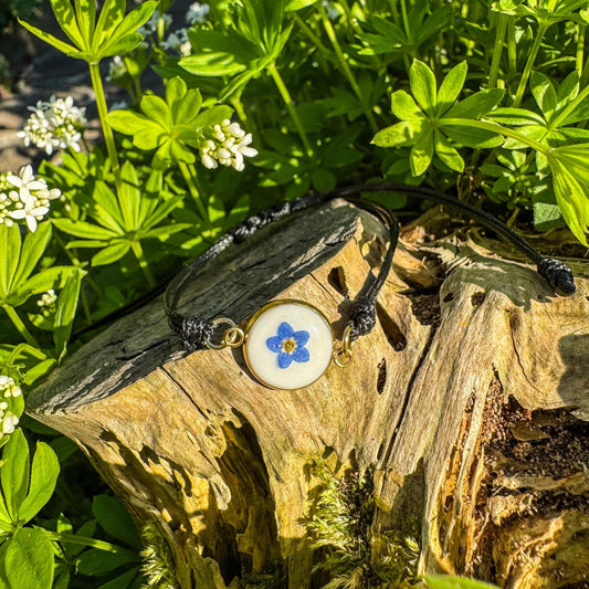 Vergissmeinnicht-Armband - Handgemachtes Armband mit echter Blüte 🌺