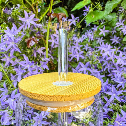 Trinkglas mit bunten Blümchen - für die süße Erfrischung 🌸