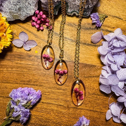 Reisblumen-Anhänger - Handgemachtes Schmuckstück mit echter Blüte 🌺