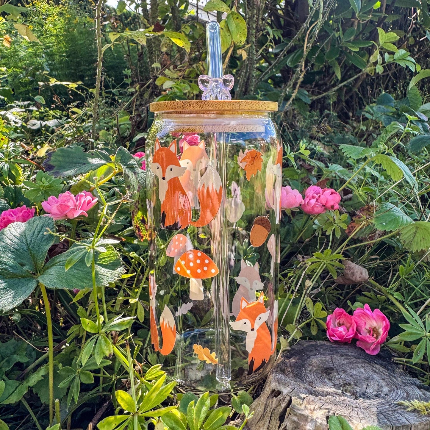 Trinkglas mit niedlichen Füchsen - für gemütliche Herbsttage 🎃🎀