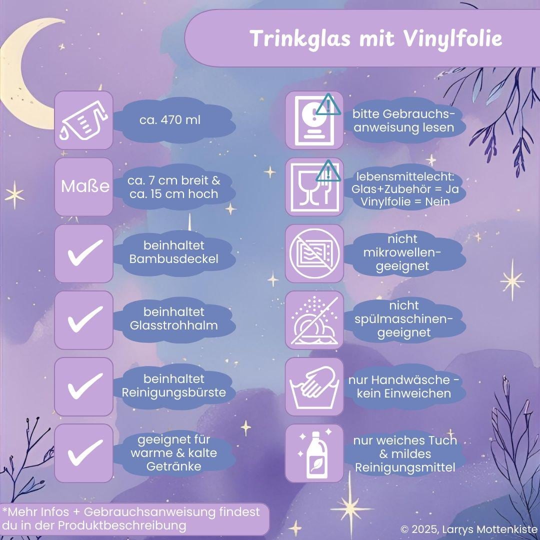 Trinkglas mit lila Blümchen - für die süße Erfrischung 🌸