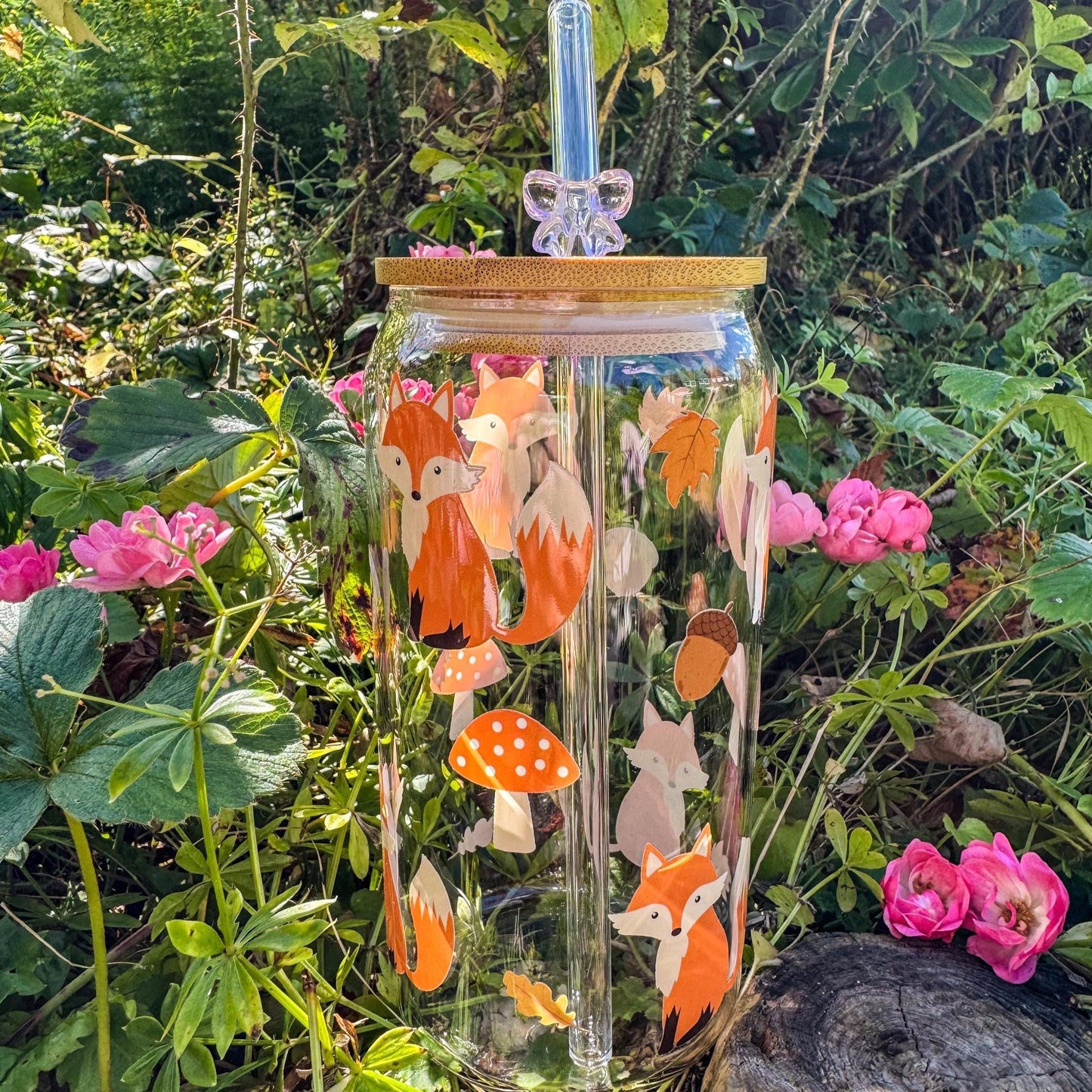 Trinkglas mit niedlichen Füchsen - für gemütliche Herbsttage 🎃🎀
