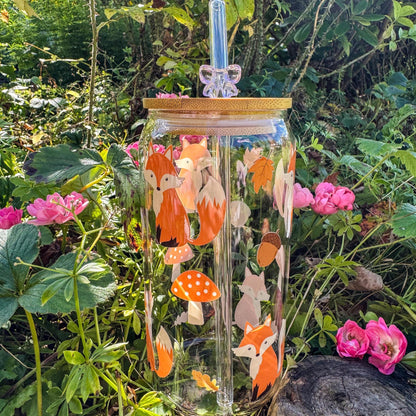 Trinkglas mit niedlichen Füchsen - für gemütliche Herbsttage 🎃🎀